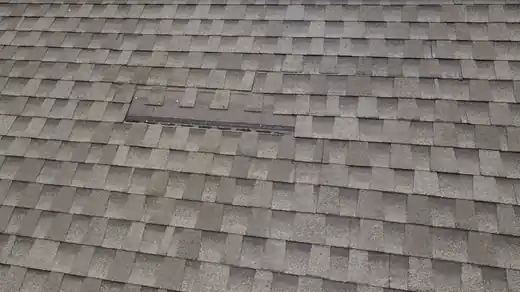 Storm and tree branch damage on roof before RID-ICK repair in Bethlehem Georgia