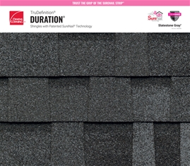 TruDefinition® Duration® Slatestone Gray shingle texture