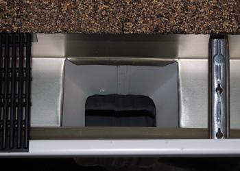 RainDrop Wide Mouth Outlet viewed from inside the gutter